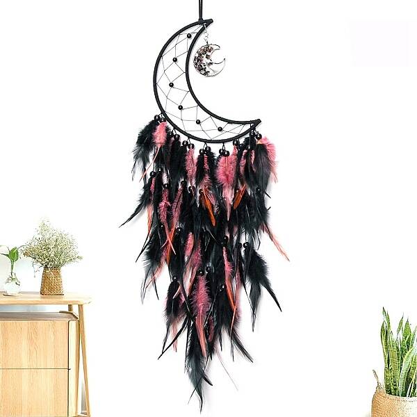 Gothic Style Iron Woven Web/Net with Feather Pendant Decorations