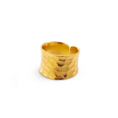 Nudo Gold Short Hammered Ring (adjustable)