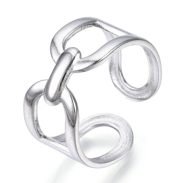 Non-Tarnish 304 Stainless Steel Oval Open Cuff Ring
