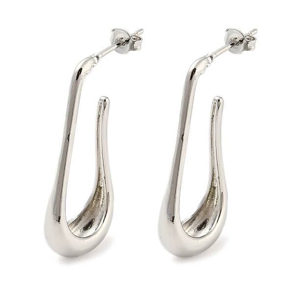 Rack Plating Brass Teardrop Stud Earrings