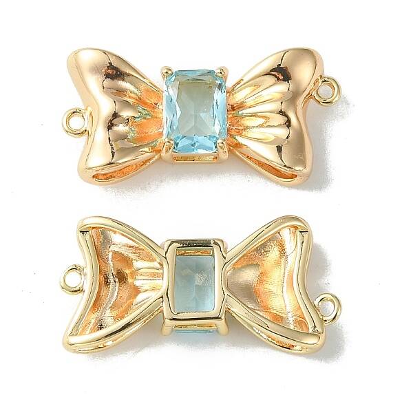Brass Pave Cubic Zirconia Connector Charms
