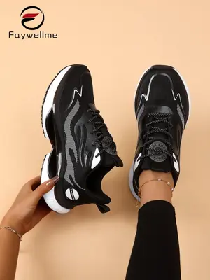 Women's Fashionable Lace Up Low Top Sneakers, Valentine's Day Gift for Girl, Casual Comfortable Breathable Sports Running Sho...