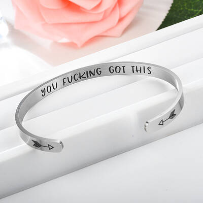 Inspirational Stainless Steel Cuff Bangles for Men Women