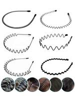 Men's Simple Design Plain Non-slip Wavy Hair Band, Minimalist Casual Sports Headband Hair Hoop for Daily Used, Bf Gift Basket...