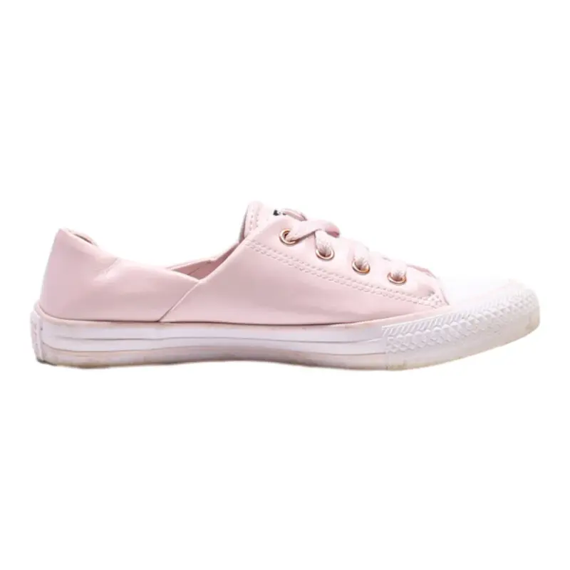 CONVERSE Low Top Trainers Pink Canvas Womens UK 5