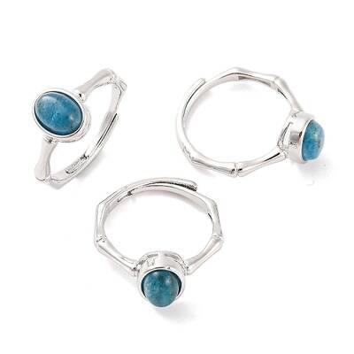 Oval Natural Rhodonite Adjustable Rings