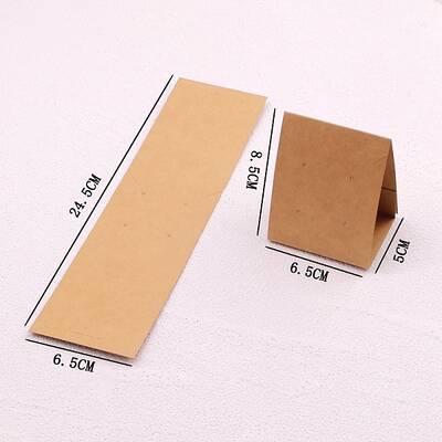 100Pcs Foldbale Kraft Paper Jewelry Display Cards