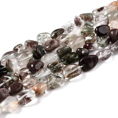 Natural Lodolite Quartz Beads Strands