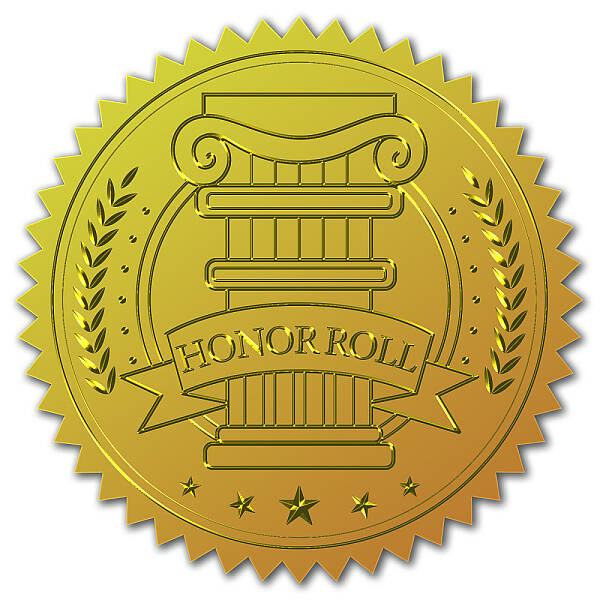 Self Adhesive Gold Foil Embossed Stickers