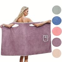 Women's Coral Fleece Bathrobe, 1 Count Soft Absorbent Bath Skirt, Ladies Wearable Bath Towel, Absorbent Thickened Towels, Bat...