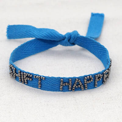 Word Shift Happens Glass Seed Beaded Cord Bracelet