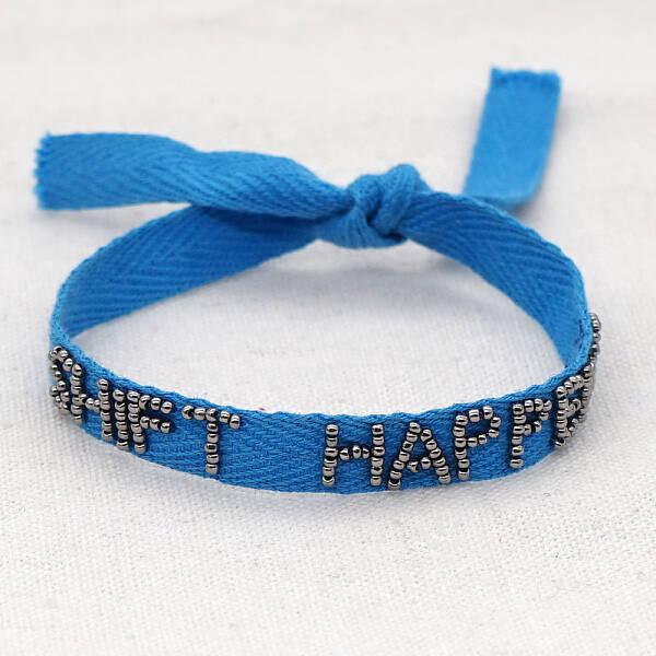 Word Shift Happens Glass Seed Beaded Cord Bracelet