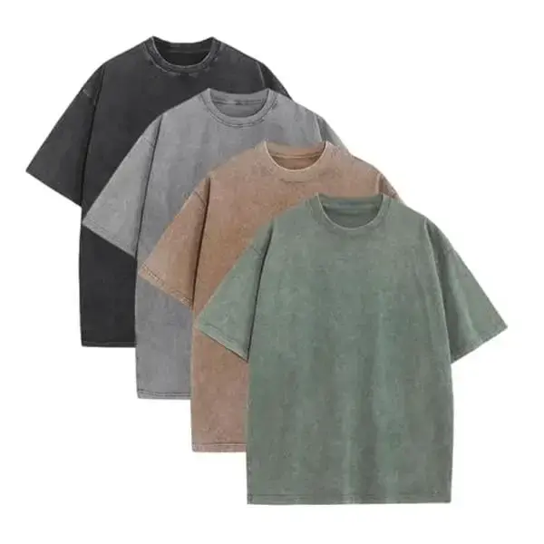 4 PCS Men's Cotton T-Shirts Oversized Half Short Sleeves Casual Loose Soild Streetwear Tops, Unisex Retro Street T-Shirts, Lo...