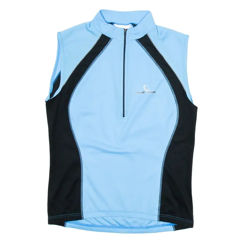 MOVE'N RIDE Cycling Womens Jersey Blue Sleeveless 1/2 Zip L