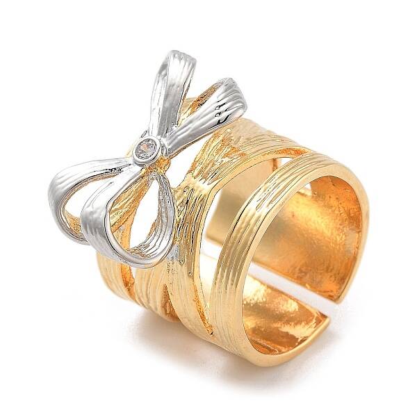 Brass Bowknot Open Cuff Ring