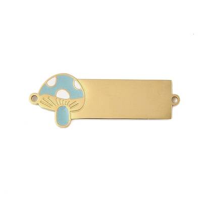 304 Stainless Steel Sky Blue Enamel Connector Charms