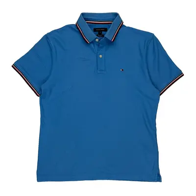 Tommy Hilfiger Polo Shirt - Large Blue Cotton Blend