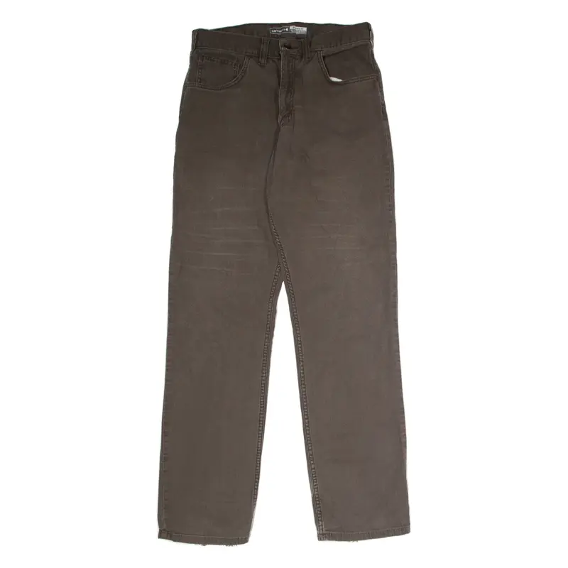 CARHARTT Workwear Mens Canvas Trousers Grey Relaxed Straight W32 L34