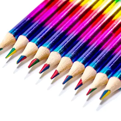 Wooden Colored Pencil, 5 Counts/set 4 in 1 Color Combination Pencil for Sketching, Doodling, Coloring, Painting, Artistic Cre...