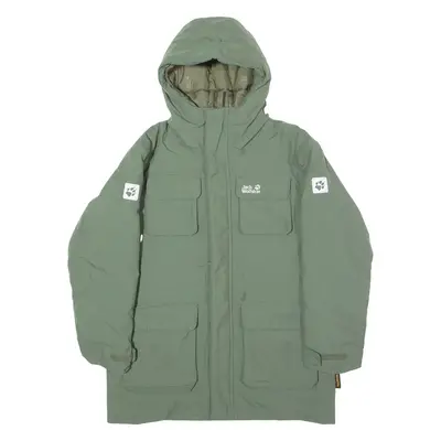 JACK WOLFSKIN Boys Parka Coat Green Hooded 9-10Y