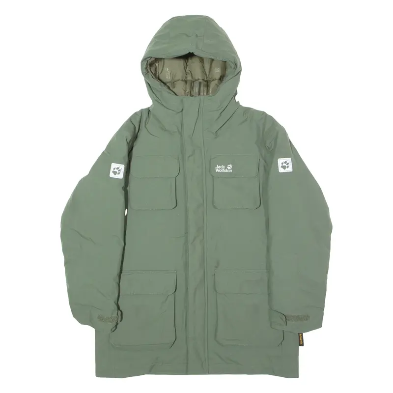 JACK WOLFSKIN Boys Parka Coat Green Hooded 9-10Y