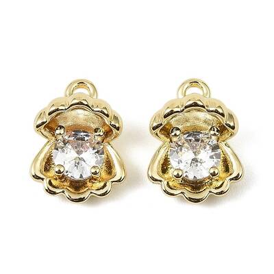 Brass Micro Pave Cubic Zirconia Pendants