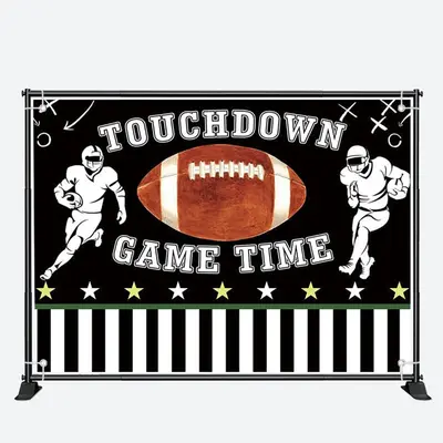 Touch Down Rugby Game Time Super Bowel Party Backdrop - Aperturee