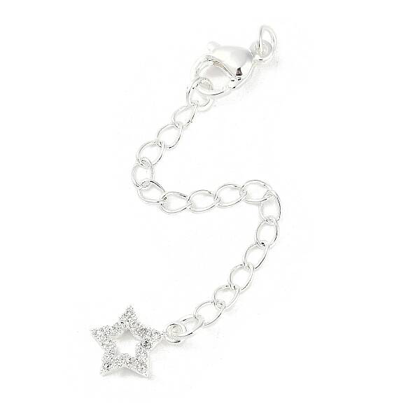 Brass Micro Pave Cubic Zirconia Ends with Chains