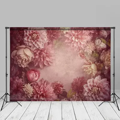 Fine Art Floral Dusty Pink Abstract Photo Backdrop - Aperturee