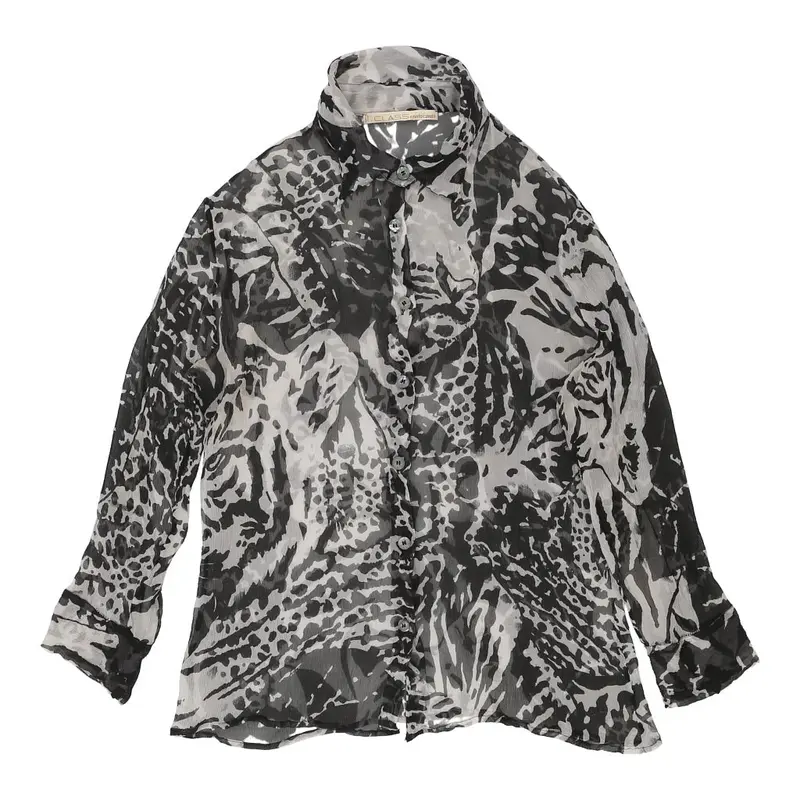 Class Roberto Cavalli Animal print Patterned Shirt - Small Black & White Viscose | Size: small