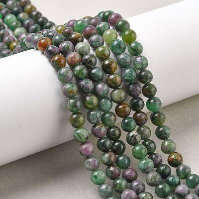 Natural Ruby in Zoisite Beads Strands