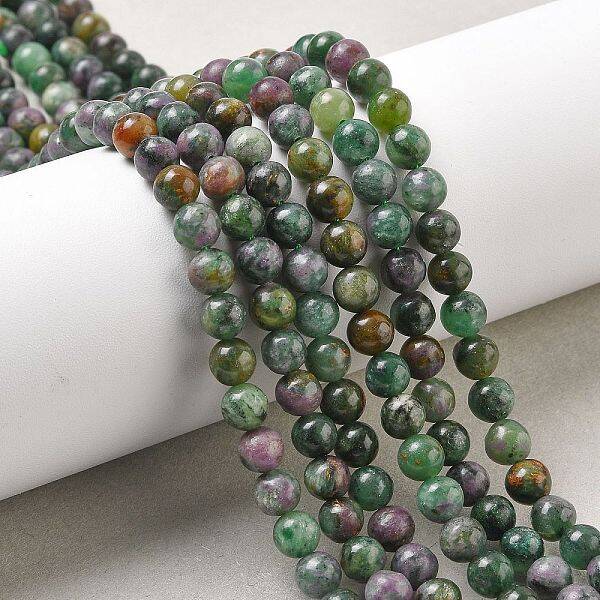 Natural Ruby in Zoisite Beads Strands