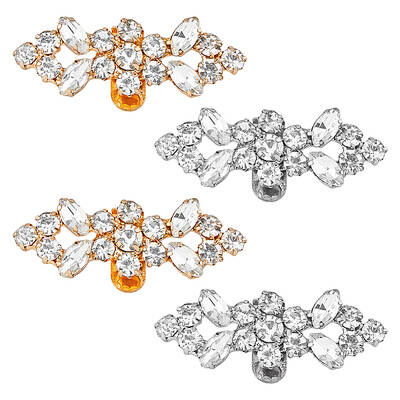 2 Pairs 2 Colors Detachable Flower Shoe Decoration