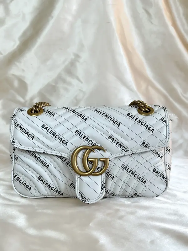 Pre-owned GUCCI Leather Crossbody Bags Marmont x Balenciaga Bag