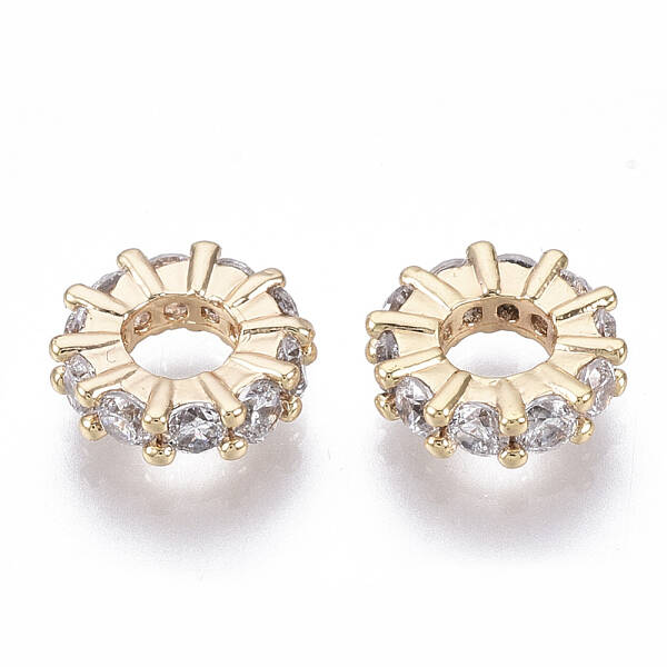 Brass Micro Cubic Zirconia Beads