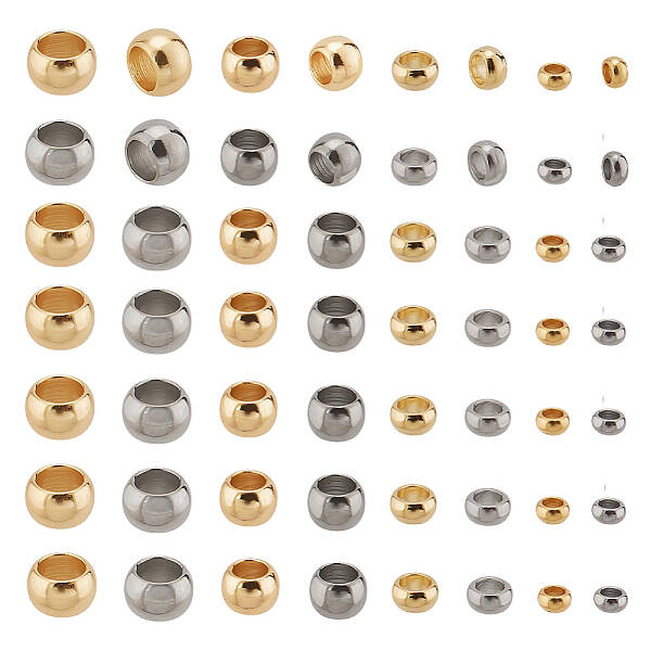 800Pcs 8 Styles 304 Stainless Steel Spacer Beads