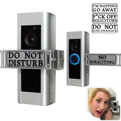 Nap Guardian Doorbell Cover – USA Patented & Owned. Mom Invented for Moms. Sign Rotates from DO NOT DISTURB to NO SOLICITIN...