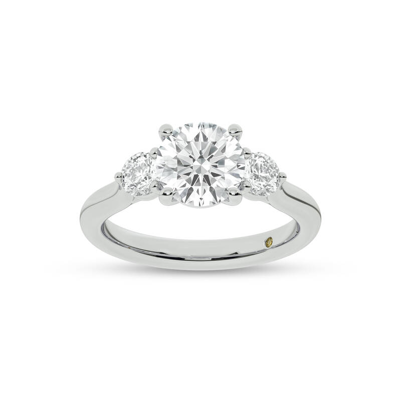 Aevum Classic Three Stone Round Lab Grown Diamond Engagement Ring | 10K White Gold 3 CT. TW.