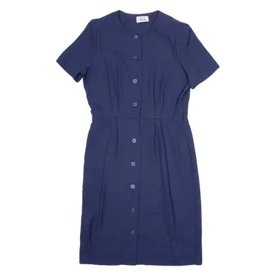 R&K Womens Shift Dress Blue Short Sleeve Knee Length UK 12