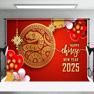 Aperturee 2025 Chinese New Year celebration Backdrop For Party - Aperturee