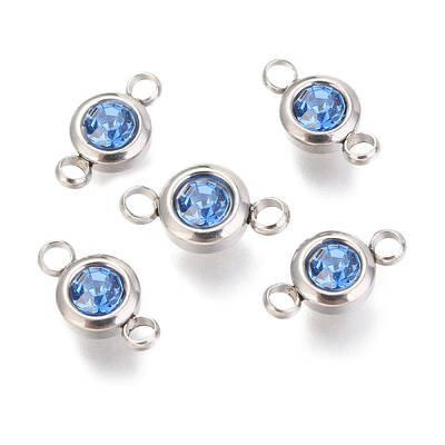 304 Stainless Steel Rhinestone Links Connectors