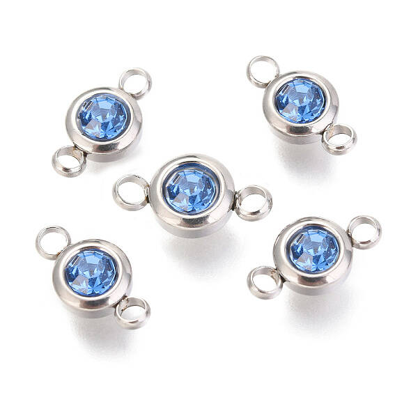 304 Stainless Steel Rhinestone Links Connectors