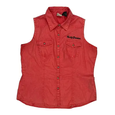 Harley Davidson Shirt - XL Red Polyester Blend