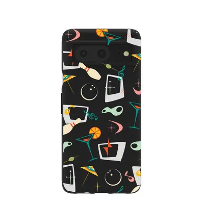 Black Mid Century Modern Party Google Pixel 8 Case