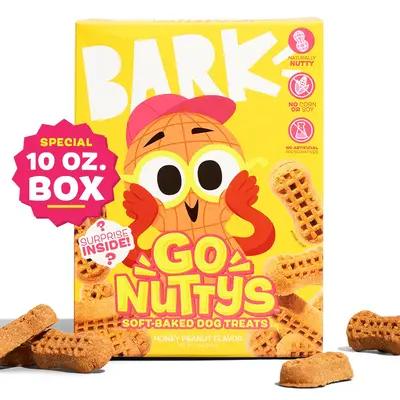 BARK Go Nutty's Soft baked Dog Treats - Honey Peanut Flavor