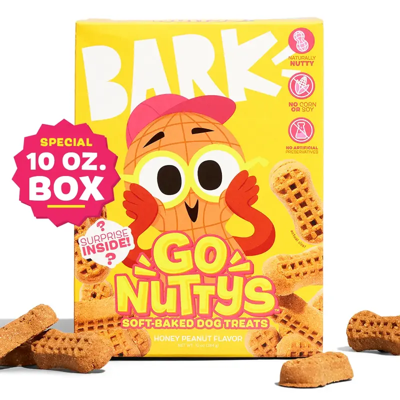BARK Go Nutty's Soft baked Dog Treats - Honey Peanut Flavor