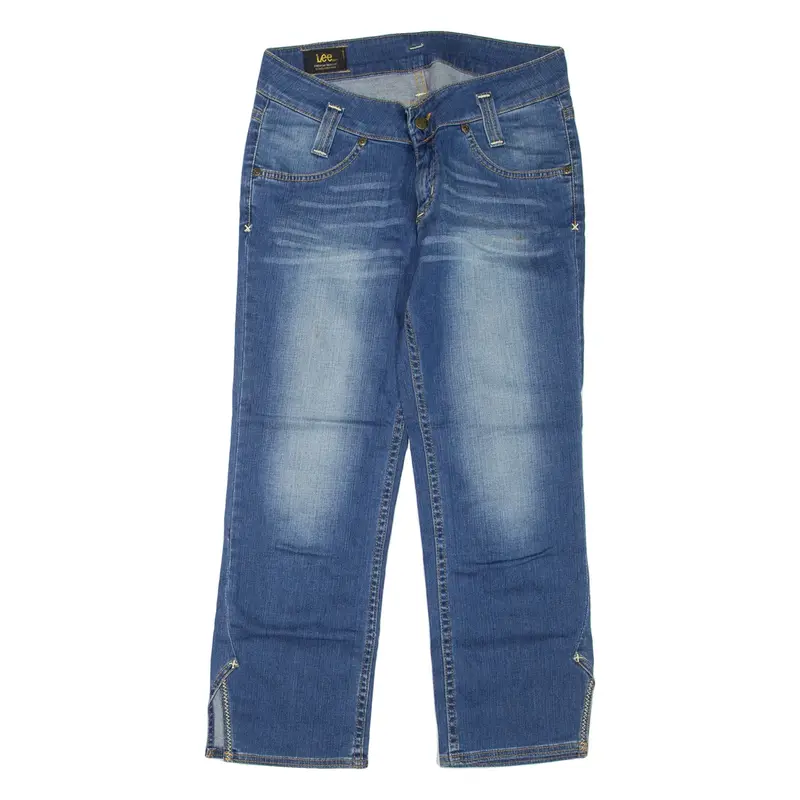 LEE Womens Jeans Blue Regular Straight Stone Wash W28 L25