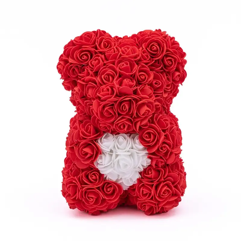 Artificial Rose Bear, Cute Bear Shaped Artificial Flower, Gift For Anniversary, Birthday