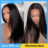 [Free Upgraded] OQ HAIR Wear And Go Glueless Wigs Pre Cut 7x5 HD Straight Lace Human Hair Wigs Pre Bleached Tiny Knots Beginn...