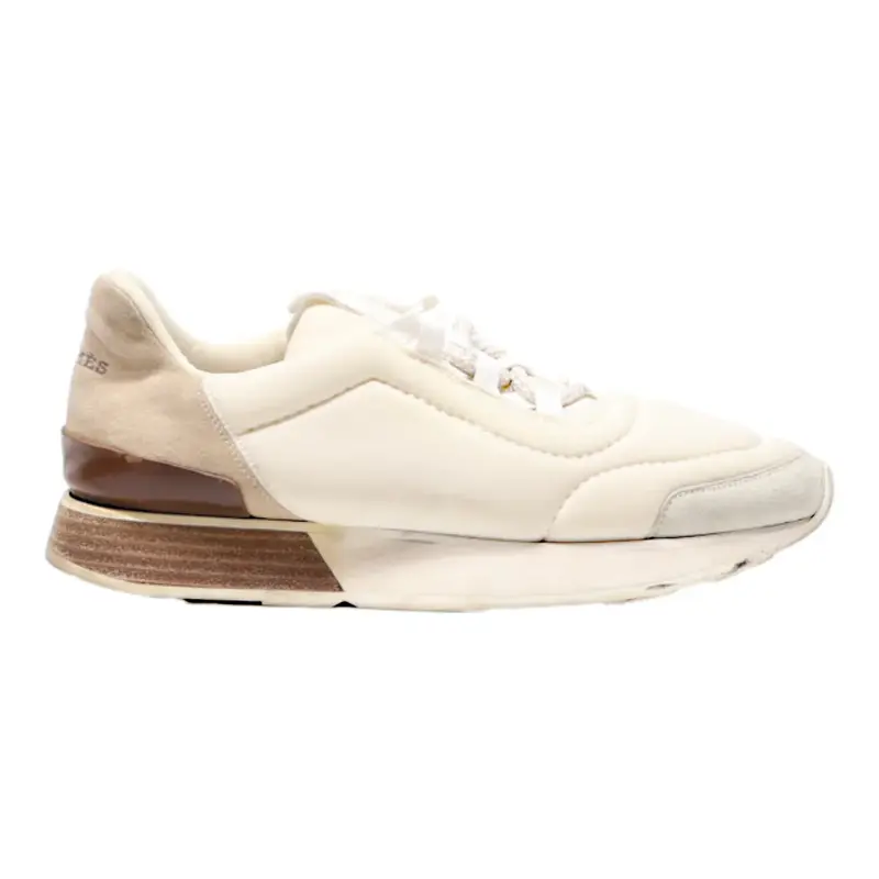 HERMES Sneaker Trainers Beige Synthetic Womens UK 6